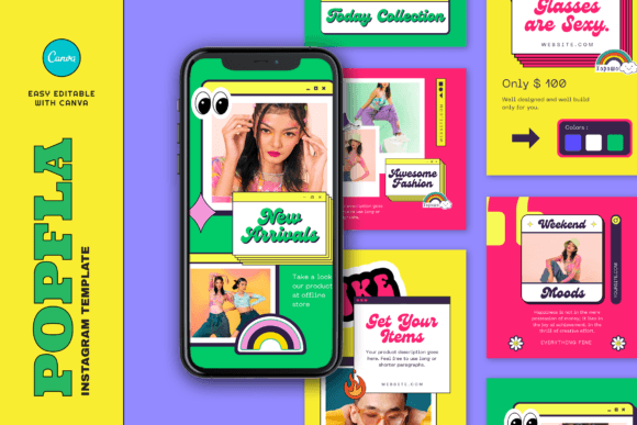 Download Popfla Retro Fashion Instagram Template - Instagram Collection
