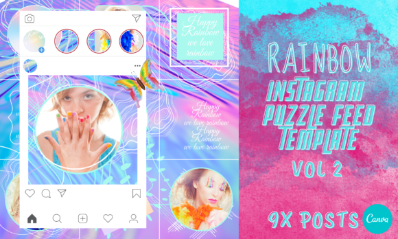 Download Rainbow Instagram Puzzle Template Vol 2 - Instagram Collection
