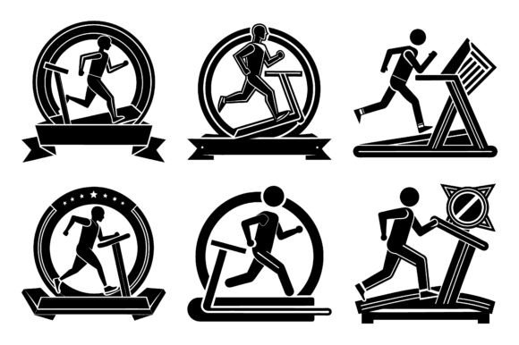 Download Running on a Treadmill in Gym Silhouette - Premium Resources