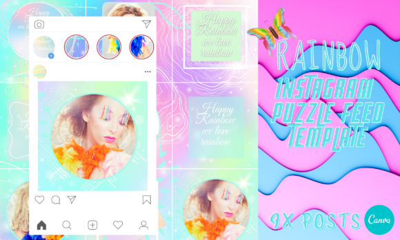 Download Rainbow Pro Instagram Puzzle Template - Instagram Collection
