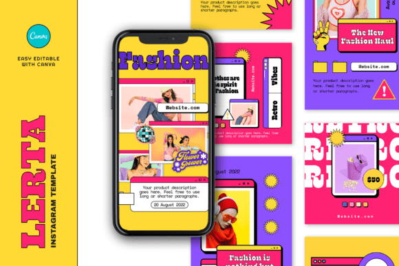 Download Lerta Retro Fashion Instagram Template - Instagram Collection