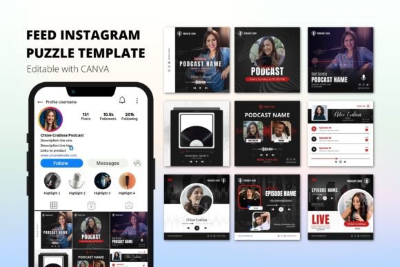 Download Feeds Puzzle Instagram Podcast Canva - Instagram Collection