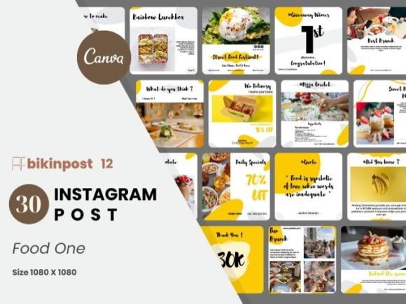 Download Food One Canva Instagram Post Template - Instagram Collection