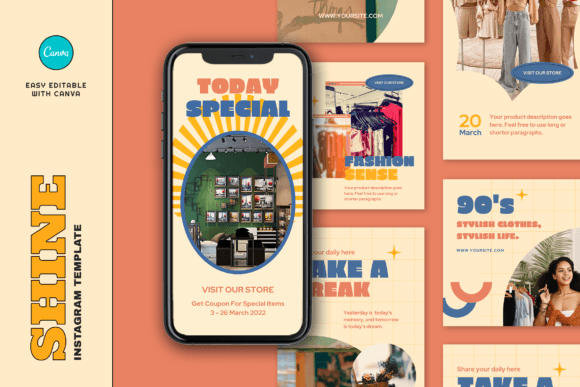 Download Shine Retro Fashion Instagram Template - Instagram Collection